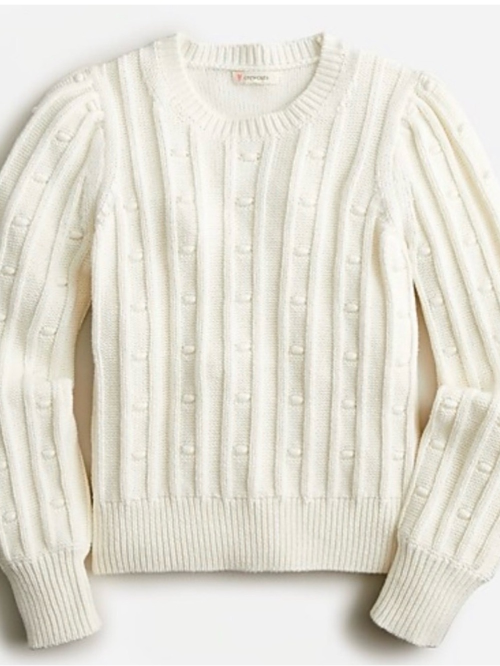 J. Crew Crewcuts girls size 10/11 Bauble Cream Cable-Knit Crewneck Sweater